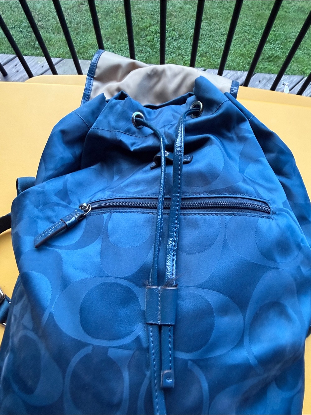 Coach Royal Blue Signature Drawstring Backpack - Picture 3 of 7